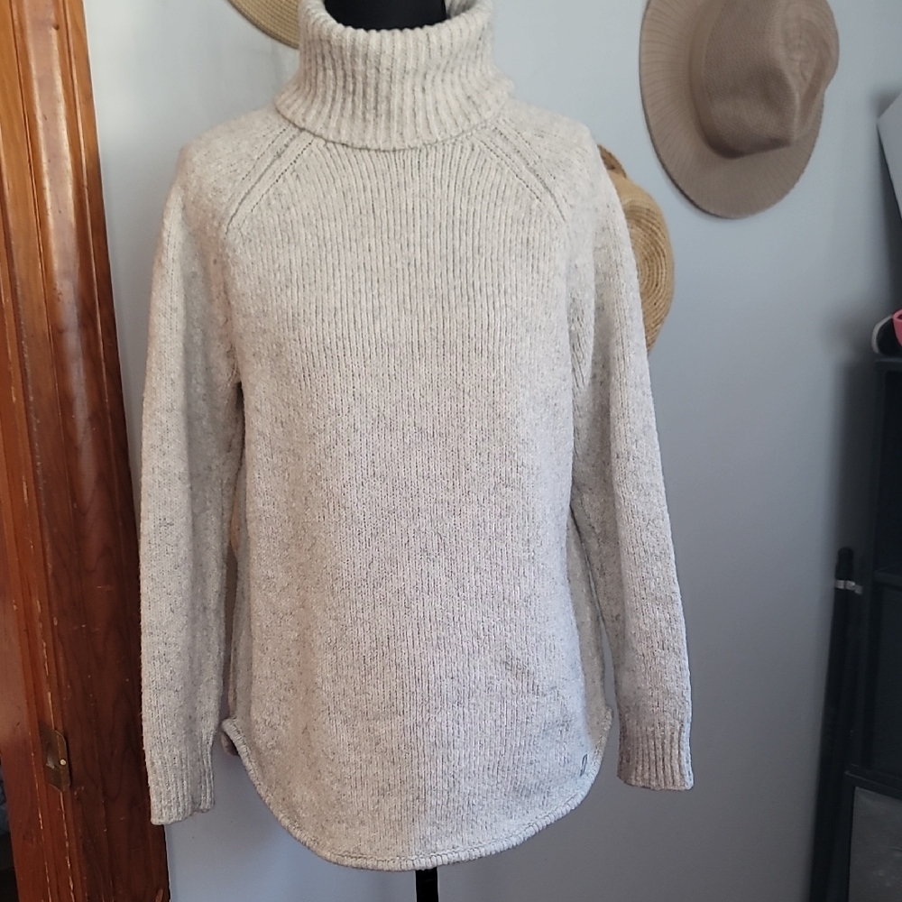 Michael Kors Cream And  Gray Turtleneck Sweater